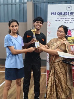 Intercollegiate mixed doubles badminton tournament hosted by PRS college of Nursing